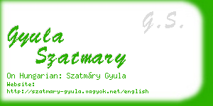 gyula szatmary business card