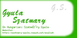 gyula szatmary business card